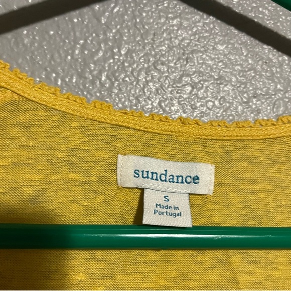 Sundance 100% Linen Yellow Long Sleeve Blouse SMALL - Picture 3 of 5